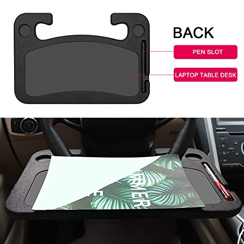 X XINDELL XINDELL Steering Wheel Tray - Food Tray for Eating & Laptop Holder Vehicle Travel Accessories, Front Seat Desk Car Organizer, Compatible with Honda, Jeep, Nissan, Ford, Truck & Van Interiors - Image 5