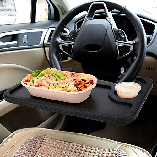 X XINDELL XINDELL Steering Wheel Tray - Food Tray for Eating & Laptop Holder Vehicle Travel Accessories, Front Seat Desk Car Organizer, Compatible with Honda, Jeep, Nissan, Ford, Truck & Van Interiors - Image 2