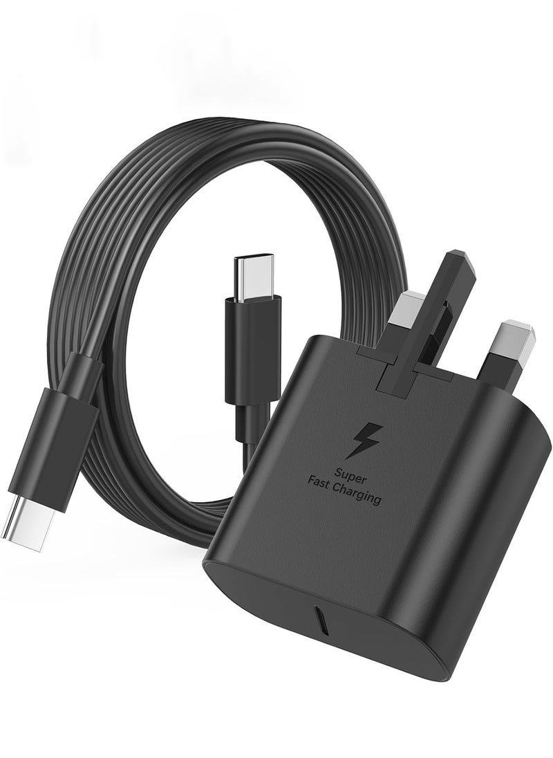 ماركة غير محددة - شاحن سريع للغاية بقوة 25 وات لهاتف سامسونج، شاحن Gcstnn PPS PD3.0 USB-C لهاتف سامسونج جالاكسي S23 Ultra S23+ S23 S22 Ultra S21+ A53 5G A54 Z Fold/Flip 4 Tab S8 Ultra، مع كابل Type C بطول 1 متر - Image 1