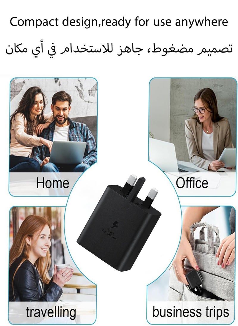 ماركة غير محددة - شاحن سريع للغاية بقوة 25 وات لهاتف سامسونج، شاحن Gcstnn PPS PD3.0 USB-C لهاتف سامسونج جالاكسي S23 Ultra S23+ S23 S22 Ultra S21+ A53 5G A54 Z Fold/Flip 4 Tab S8 Ultra، مع كابل Type C بطول 1 متر - Image 1