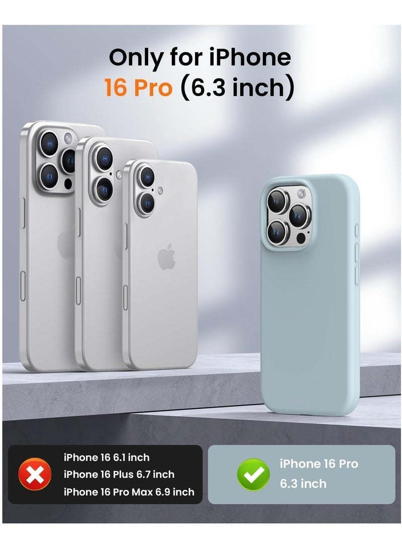 JAJEEK "Premium Soft Liquid Silicone Case for iPhone 16 Pro – Silky Soft Touch Full-Body Protective Bumper (Sky Blue)" - Image 2