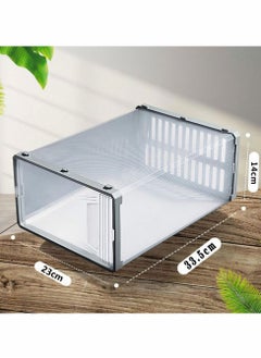 HomarKet 6 Packs Shoe Organizer Storage Boxes Clear Plastic Stackable Shoe Storage Bins with Drawers Lids  - Image 5