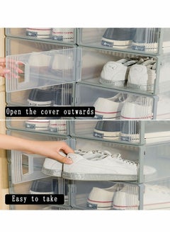 HomarKet 6 Packs Shoe Organizer Storage Boxes Clear Plastic Stackable Shoe Storage Bins with Drawers Lids  - Image 2