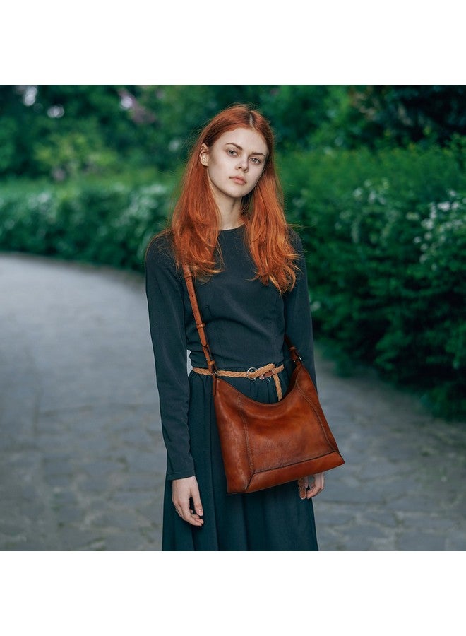 آي سوي حقائب كتف جلدية ريترو من Iswee للنساء، محافظ وحقائب يد، حقائب جلدية هوبو، حقائب كروس بودي للنساء، حقائب جيب يومية (قهوة) - Image 1