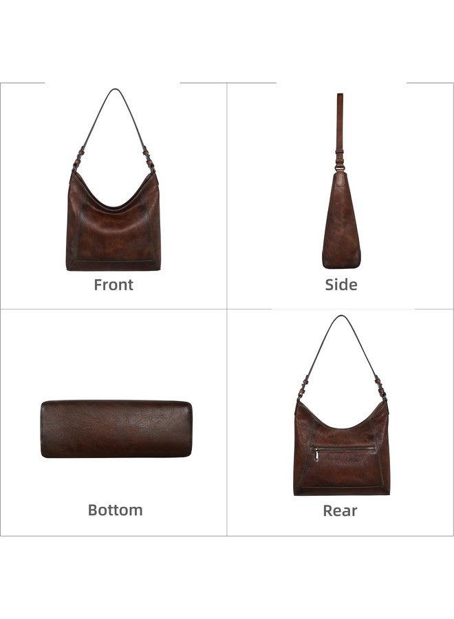 آي سوي حقائب كتف جلدية ريترو من Iswee للنساء، محافظ وحقائب يد، حقائب جلدية هوبو، حقائب كروس بودي للنساء، حقائب جيب يومية (قهوة) - Image 3