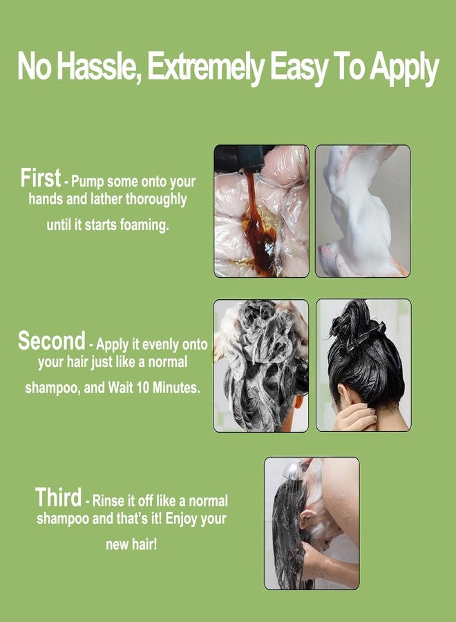 Aseawave Hair Dye Shampoo 3 in 1 for Gray Hair, Shampoo Black Hair Dye for Women Men, Grey Coverage Shampoo 200ml (Black, M) - Image 5