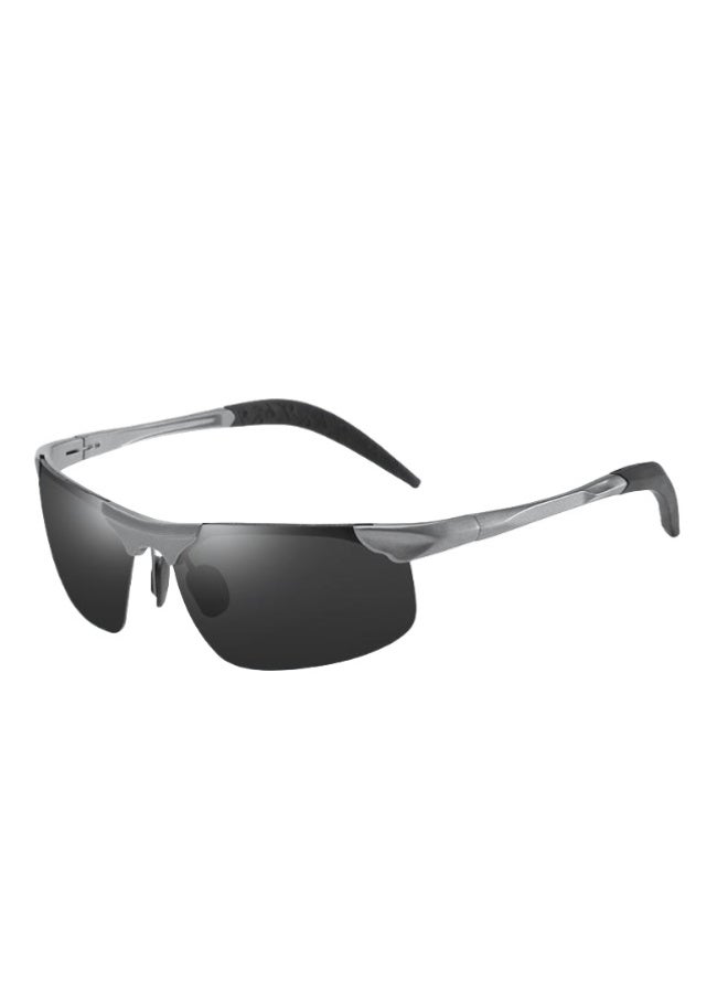 ZESITH New Polarized Men Sunglasses 8177, Retro Metal Half Frame Sports Driving Shades - Gunmetal Frame Dark Grey Lens C3 - Image 3