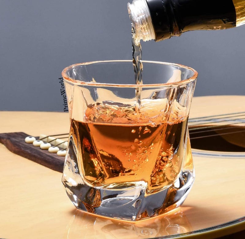 PrimeWorld طقم كؤوس ويسكي كريستال توستر الأوروبي 6 قطع - 300 مل زجاج بار لشرب البوربون، الويسكي، السكوتش، الكوكتيلات، الكونياك - كوكتيل قديم الطراز - Image 2