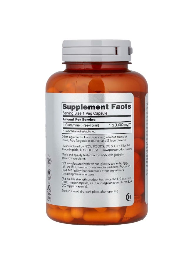 now Sports, L-Glutamine, 1,000 mg, 120 Veg Capsules - Image 2