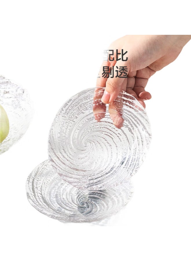 JD.com Jd Jingzao Fruit Plate, Fruit And Dried Fruit Tray Snack Nut Candy High-End Glass Fruit Plate 14Cm, Set Of Two - Image 1