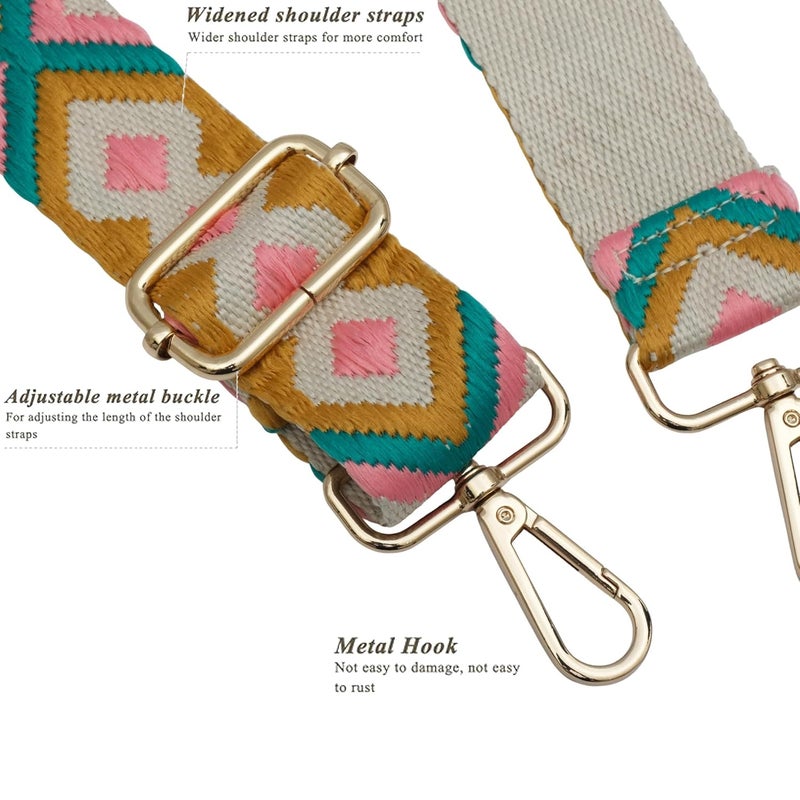 Styzere Adjustable Purse Strap Replacement for Women, 1.5" Wide Crossbody Shoulder Bag Strap, Boho Handbag (Design A) - Image 5