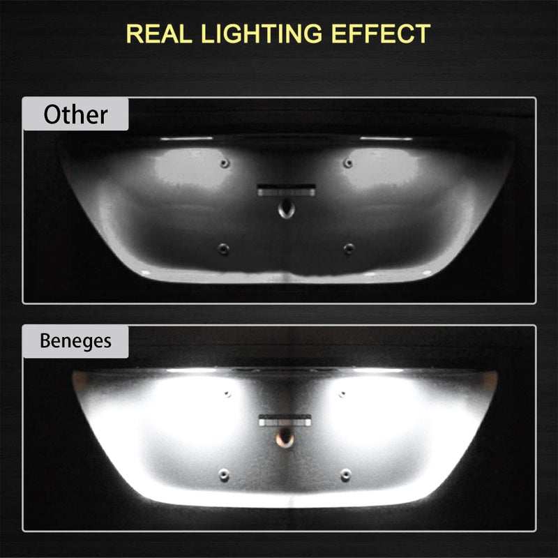 Beneges 2 Pcs Error Free Xenon White LED License Plate Light Compatible with 2009-2018 Ford Explorer Fiesta Fusion Escape Focus Mondeo Lincoln MKC Rear License Tag Lights Lamp BB5Z-13550-A - Image 4