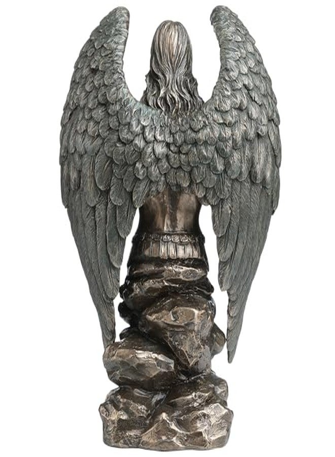 Veronese Design 9 1/8 Inch Saint Michael Prayer Archangel Monument Cold Cast Resin Bronze Finish Angel Statue - Image 5