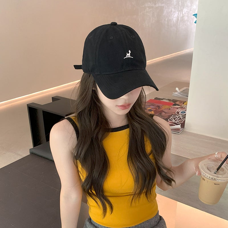 Big Head Circumference Face Small Sunshade Joker Original Design Letter Black Baseball Cap Men'S And Women'S Duck Tongue Hat Tide - Image 3