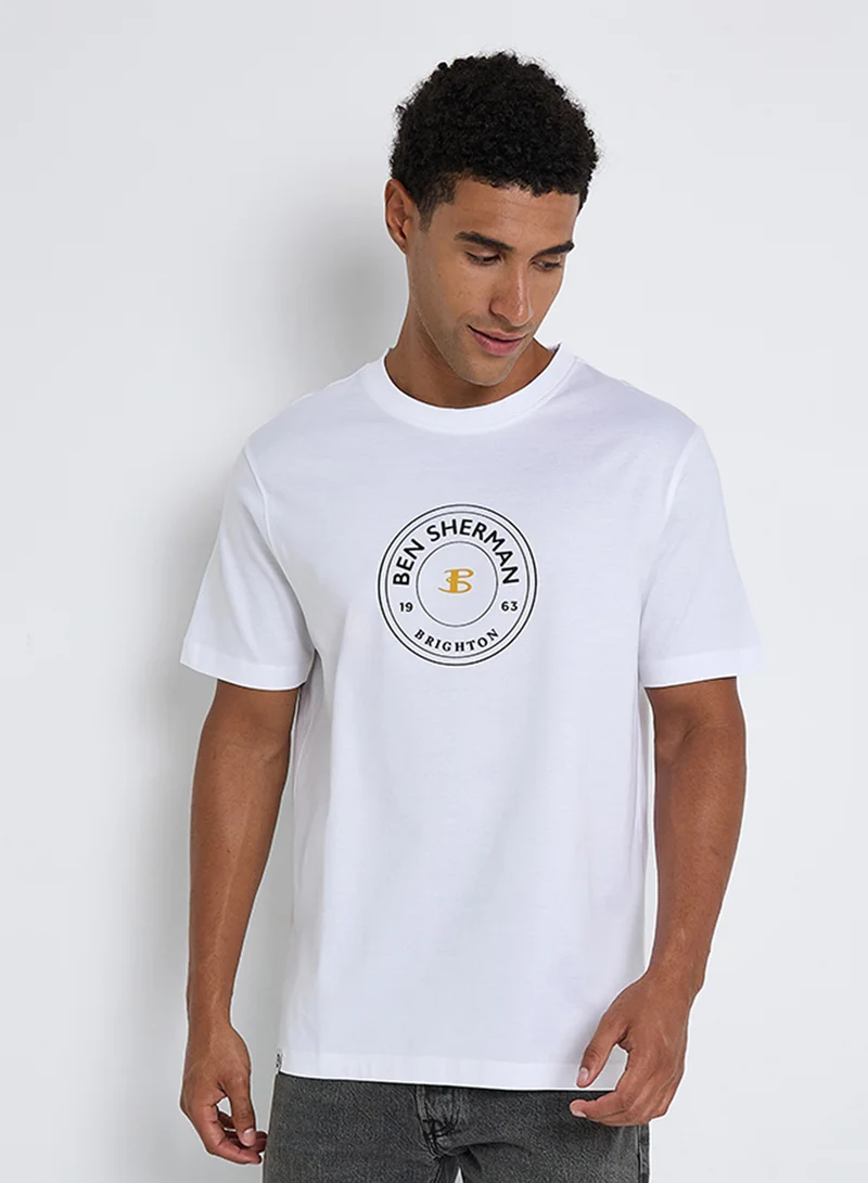 Ben Sherman Mercerised Cotton Chest Print T-Shirt