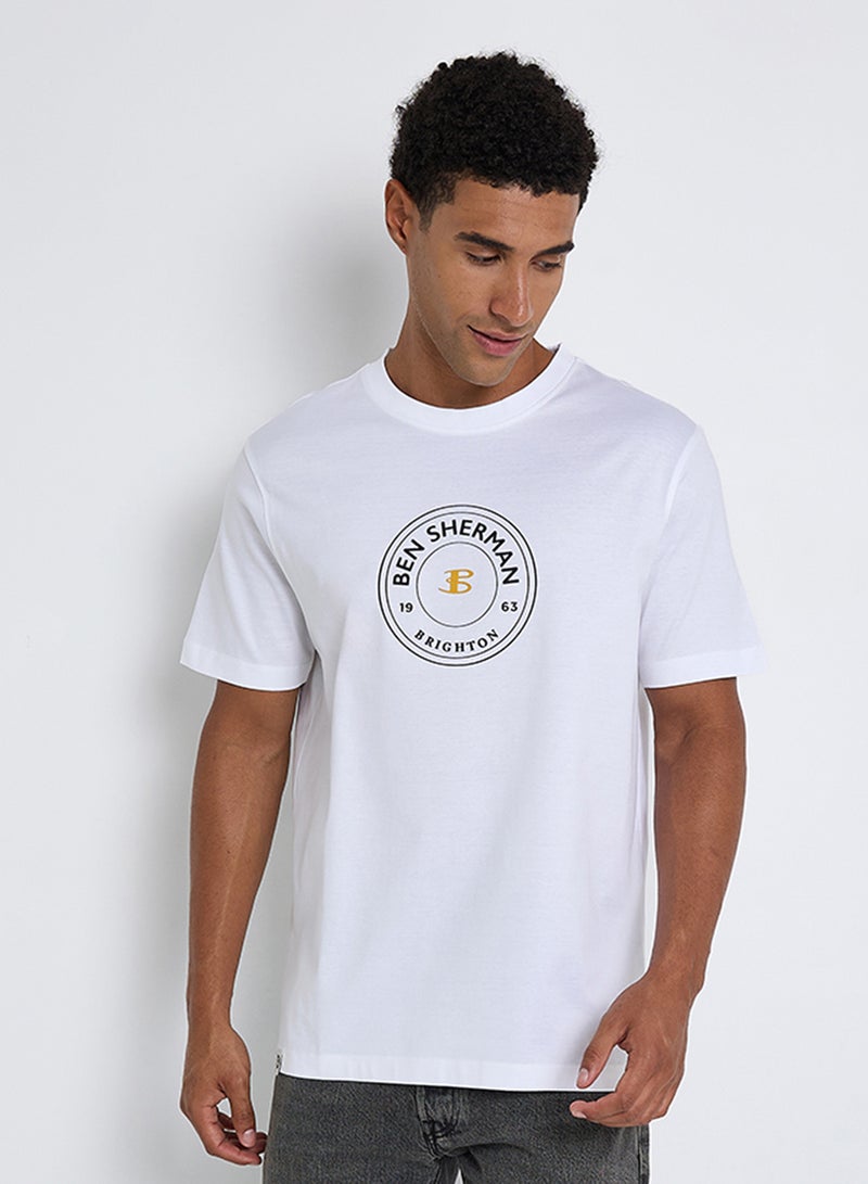 Ben Sherman Mercerised Cotton Chest Print T-Shirt - Image 1