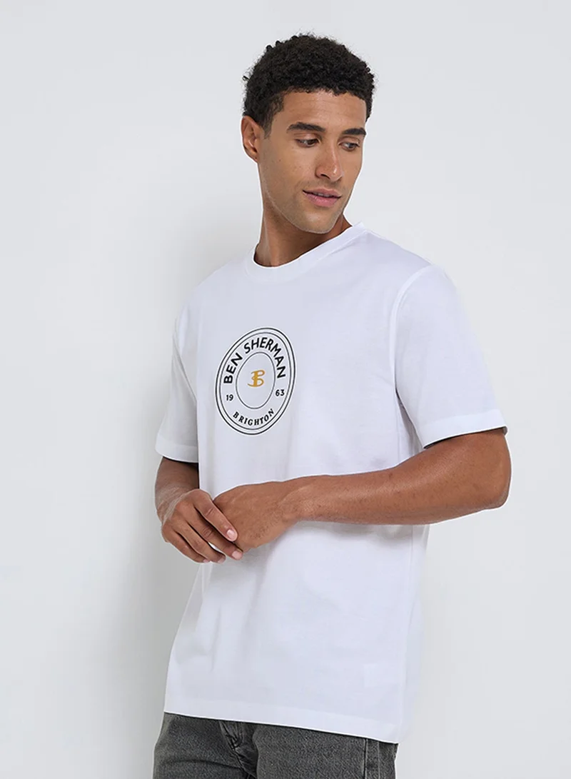 Ben Sherman Mercerised Cotton Chest Print T-Shirt