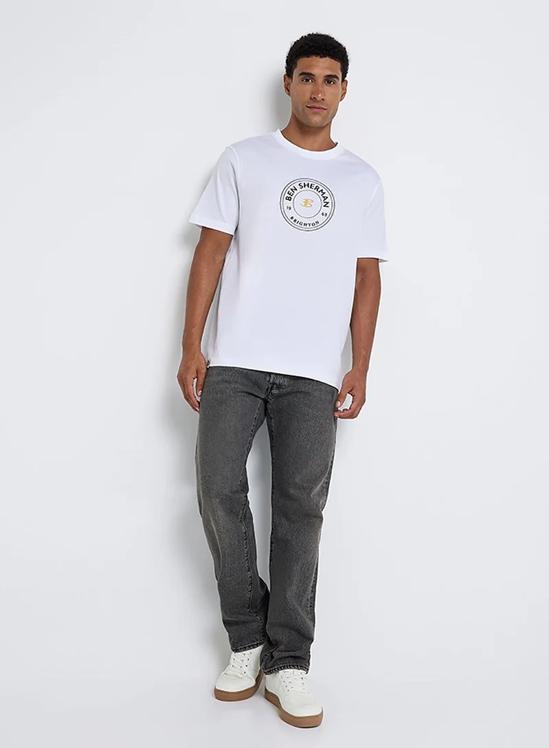 Ben Sherman  Mercerised Cotton Chest Print T-Shirt for Men | Best Price UAE