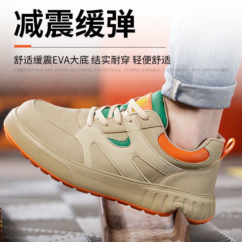 [ Bestseller] Unisex Microfiber Leather Anti-Smash And Anti-Puncture Safety Shoes, Casual And Fashionable, Available In Three Colors - Image 5