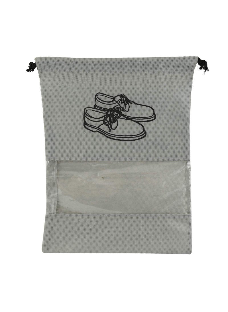 Kuber Industries Shoe Cover String Bag Organizer Shoe Print & Non Woven Material Transparent Size 43X30 Cm Pack Of 12  - Image 3