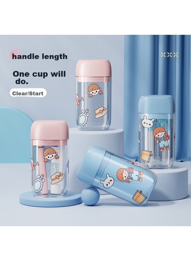 ETRAVEL Etravel Travel Mini Toiletry Cup Set, Detachable 2 Mouthwash Cups, Toothbrush Cups, Storage Box, Misty Blue - Image 1