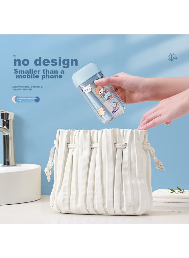 ETRAVEL Etravel Travel Mini Toiletry Cup Set, Detachable 2 Mouthwash Cups, Toothbrush Cups, Storage Box, Misty Blue - Image 3