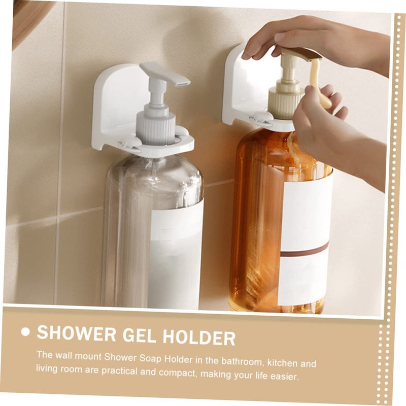 Wall Mounted Shampoo Holder 2 Pack Adhesive No Drill Bathroom Storage Dispenser - Image 5