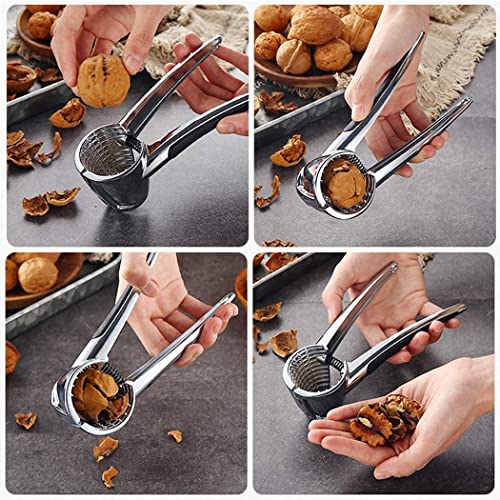 Denique Die Cast Aluminium Alloy Walnut Cracker,Luxury Nut Cutter Walnut Clamp Plier Portable Smart Akhrot Pincers with Bottle Opener, Almonds, Brazil Nuts, Hazelnuts Pista Cracker.Silver - Image 5