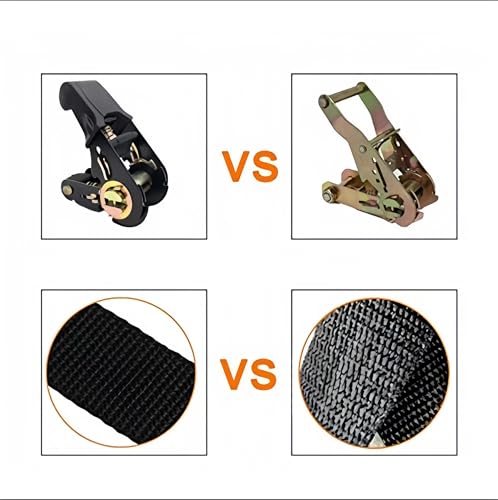 Gutezeiten Endless Ratchet Tie Down Straps Heavy Duty Cargo Tie Downs, Durable Nylon Black Strap Down Ratcheting Securing Straps, Track Spring Fittings, Tie-Down Motorcycles, Trailer Loads, Kayak (20ft - 2pack) - Image 3