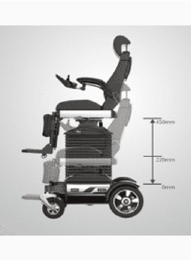Gilani Mobility - كرسي متحرك كهربائي مع مقعد كهربائي قابل للتعديل ومسند ظهر ودوران 120X67X110 - Image 1