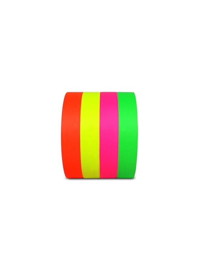 PROMASS promass Colored Gaffer Tape | Orange, Yellow, Pink & Green | Weatherproof | Matte | No Residue | Easy Tear | Used for Masking, Marking, Labeling & Crafts | Width: 24mm | Length: 25m | 4 Rolls in 1  - Image 2