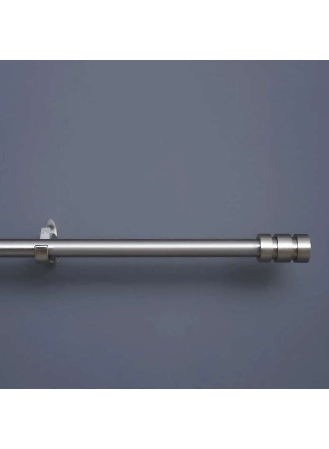 Pan Home Barrel 19/16mm Single Curtain Rod Extendable 132x365cm-Satin Silver - Image 2