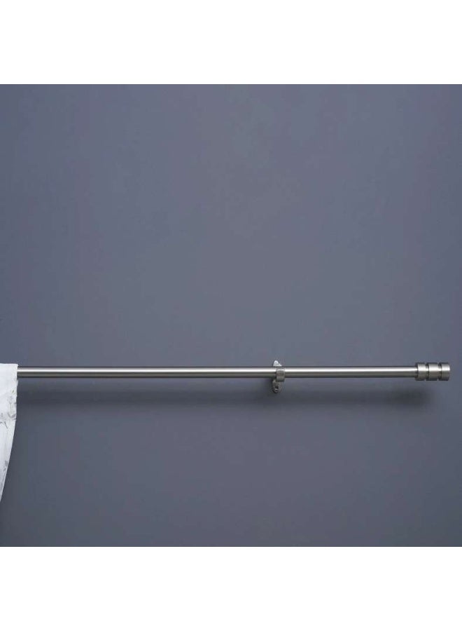 Pan Home Barrel 19/16mm Single Curtain Rod Extendable 132x365cm-Satin Silver - Image 1