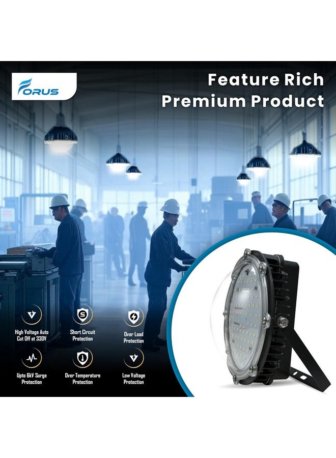 Forus 70W LED Well Glass Light (Cool White) - 5-Year Warranty | Industrial High Bay Hanging Light for Warehouses, Sheds, Factories, Commercial Spaces | Energy-Efficient Wellglass Shed Light (1PC) - Image 2