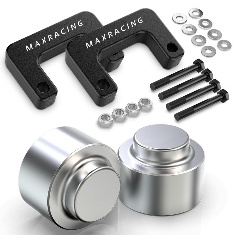 MAXRACING طقم رفع مستوى ماكس ريسينغ 2.5 بوصة أمامي + 2 بوصة خلفي، متوافق مع سيارات شيفروليه سابربان 1500 موديلات 2007-2020، وشيفروليه أفالانش 1500 موديلات 2007-2013، وشيفروليه تاهو موديلات 2007-2020، وجي إم سي يوكون 1500 موديلات 2007-2020 (دفع رباعي/دفع ثنائي). - Image 1