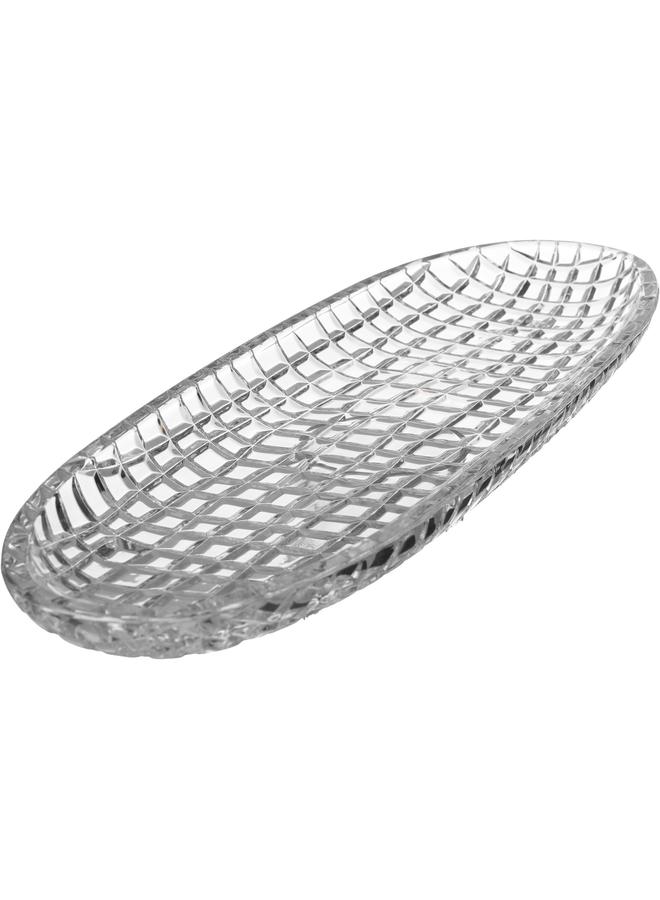 السيف  طبق تقديم زجاجي ماكس 50.4×15.8×3.6 سم بيضاوي شفاف - Image 2