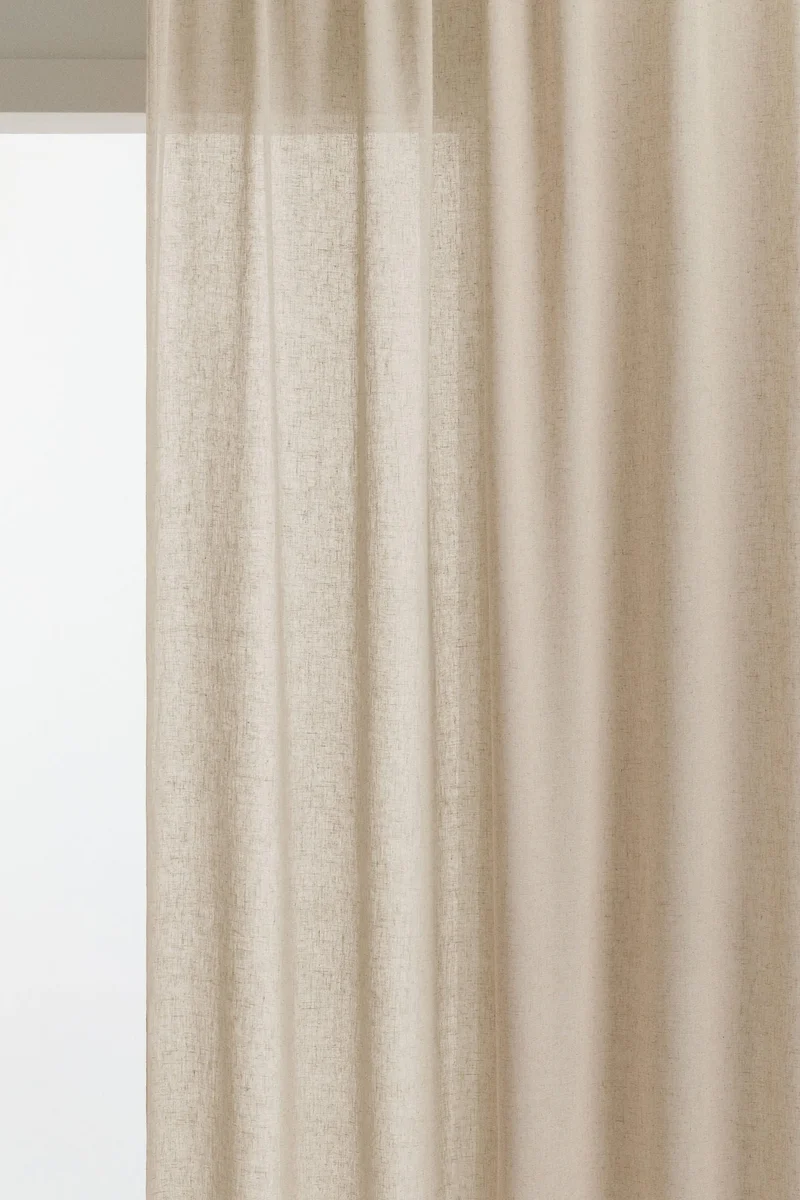 H&M 1-pack long and wide linen-blend curtain length