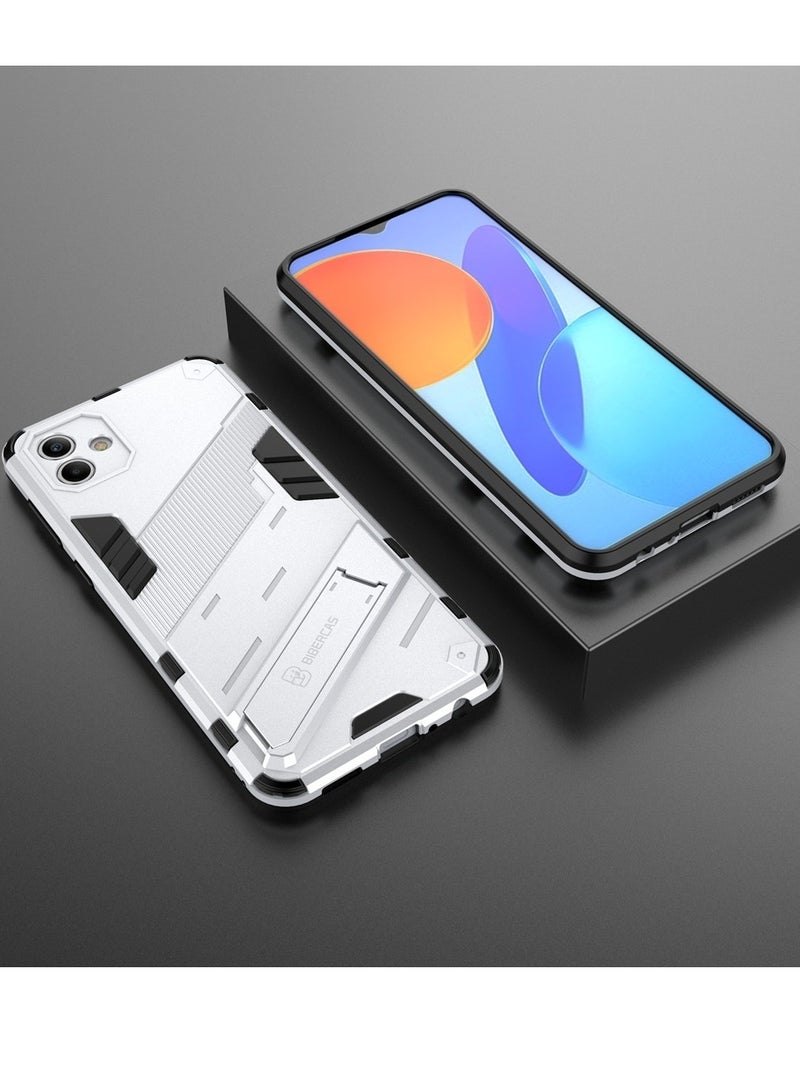 Punk Armor 2 in 1 PC Tpu Shockproof Phone Case with Invisible Holder For Samsung Galaxy A04e (white) - Image 4