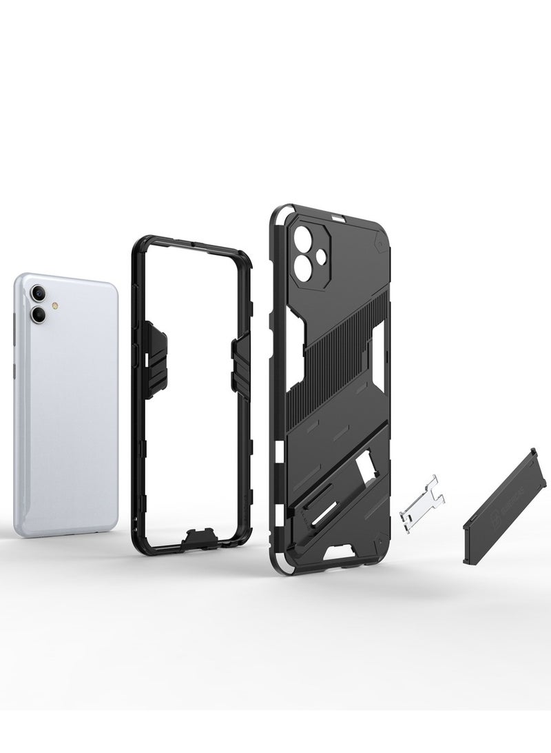 Punk Armor 2 in 1 PC Tpu Shockproof Phone Case with Invisible Holder For Samsung Galaxy A04e (white) - Image 5
