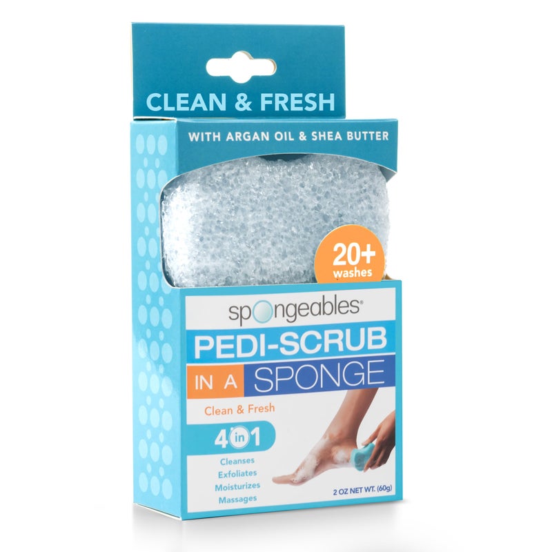spongeables Spongables Pedi Scrub Foot Exfoliating 20+ Wash Sponge, Clean & Fresh, 1 Count - Image 1