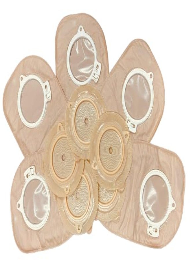 1974 60 MM long wear light base plate with Coloplast 13986 60 mm ostomy bag (Pack of 5)