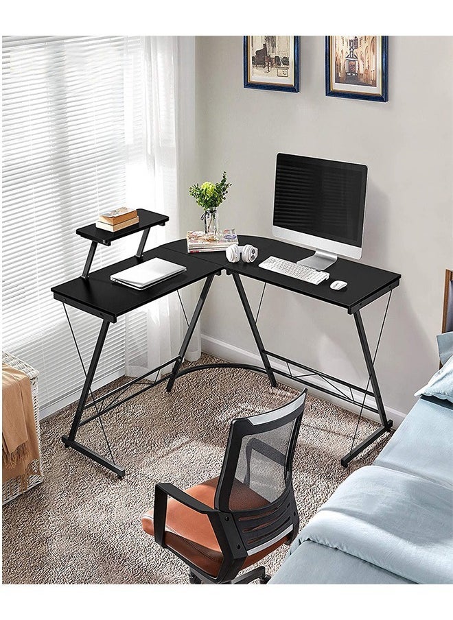 fashionhome - L Shape Gaming Table Computer Desk with Large Monitor Stand Sturdy Writing Workstation 258 x 46 x 74 cm - Image 1