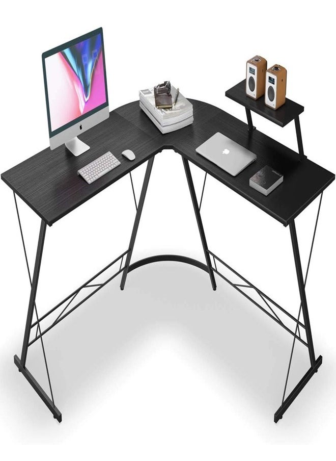 fashionhome - L Shape Gaming Table Computer Desk with Large Monitor Stand Sturdy Writing Workstation 258 x 46 x 74 cm - Image 1