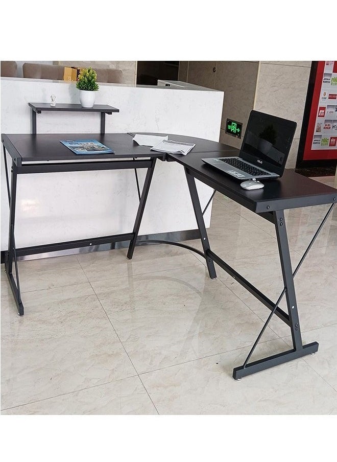 fashionhome - L Shape Gaming Table Computer Desk with Large Monitor Stand Sturdy Writing Workstation 258 x 46 x 74 cm - Image 1