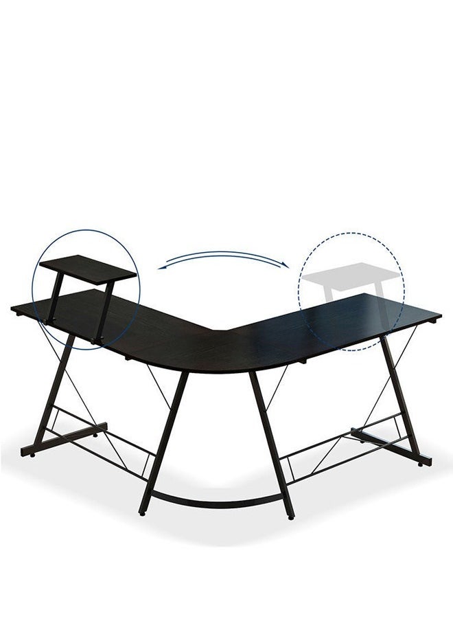 fashionhome - L Shape Gaming Table Computer Desk with Large Monitor Stand Sturdy Writing Workstation 258 x 46 x 74 cm - Image 1
