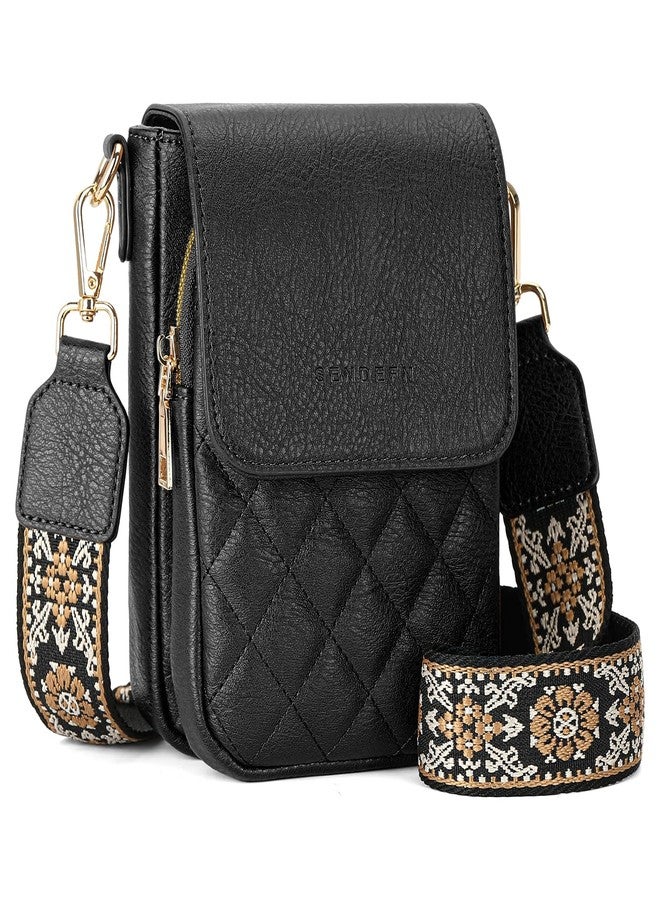 SENDEFN Small Crossbody Bags for Women Cell Phone Bag Leather Wallet Purses Adjustable Strap - Image 1