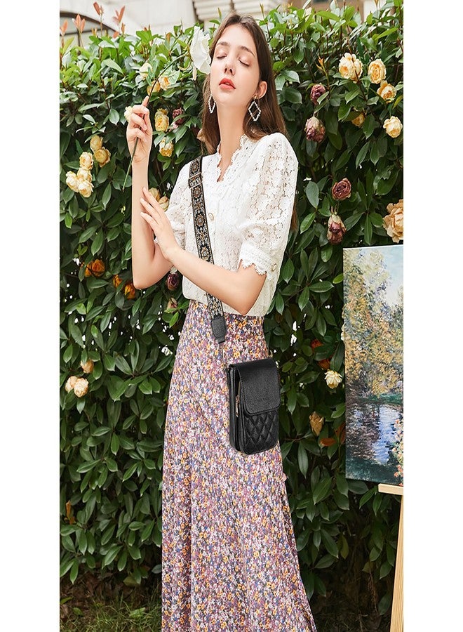 SENDEFN Small Crossbody Bags for Women Cell Phone Bag Leather Wallet Purses Adjustable Strap - Image 2