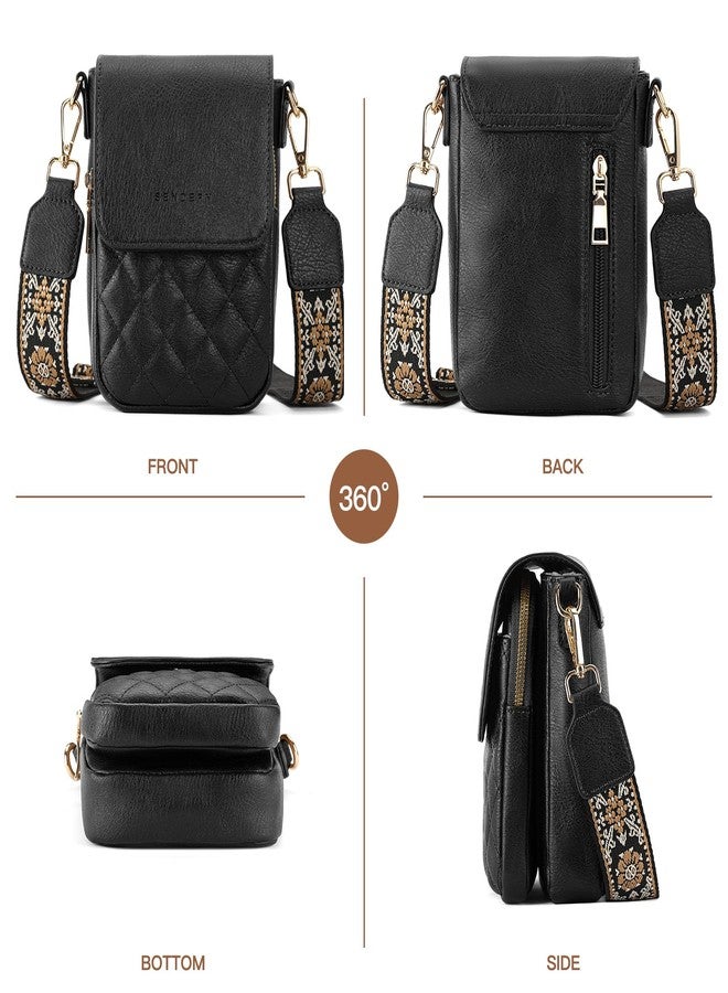 SENDEFN Small Crossbody Bags for Women Cell Phone Bag Leather Wallet Purses Adjustable Strap - Image 3