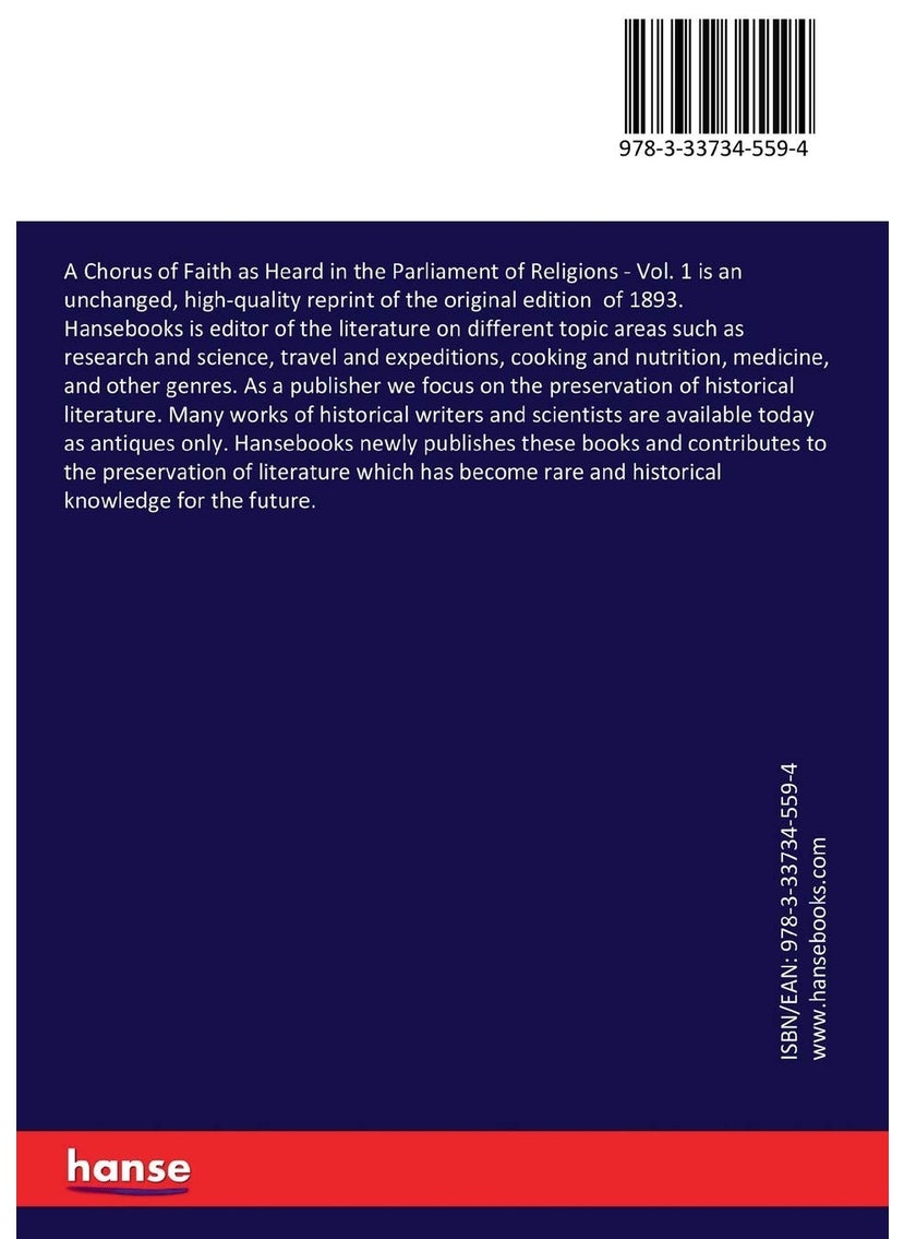A Chorus of Faith as Heard in the Parliament of Religions: Vol. 1  - Image 2
