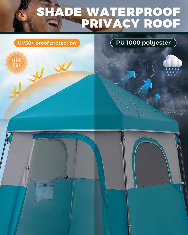 KingCamp Instant Shower Tent, Portable Superior Stable Privacy Shelter, Large Room Outdoor Toilet Tent with Floor for Beach, Camping & Hiking, Setup in Under 60s - Image 2